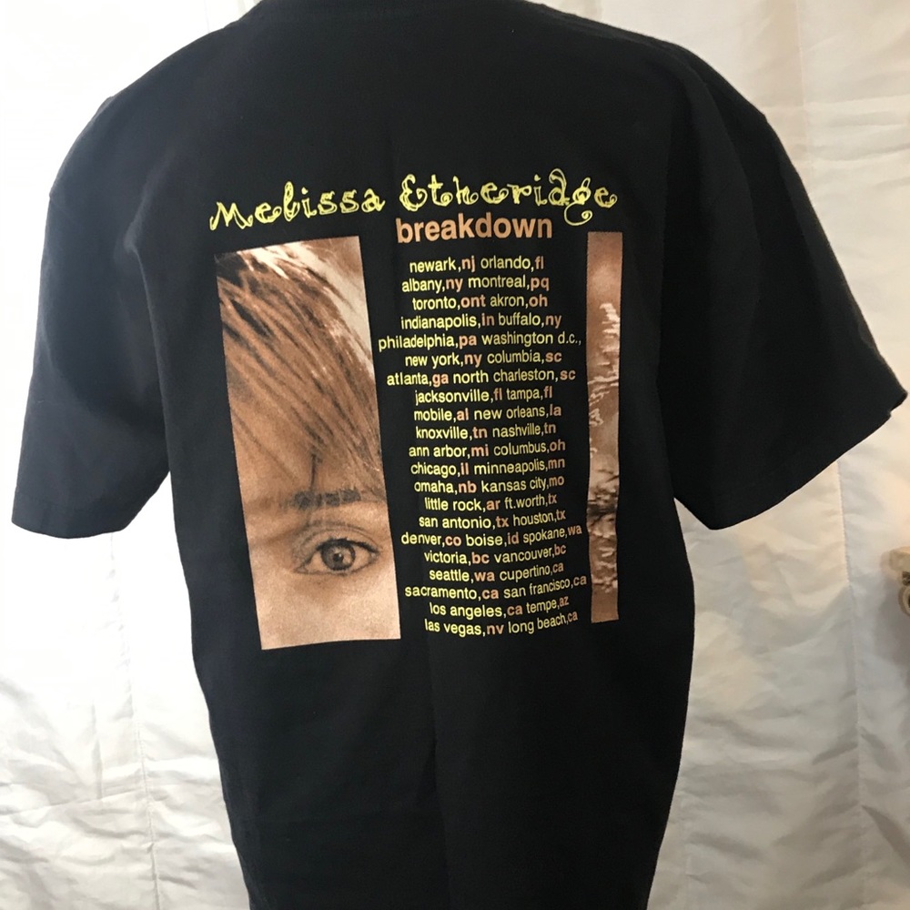 Y2K Vintage Melissa Etheridge 1999 Black Grunge Concert Tour Tee Pride rocker